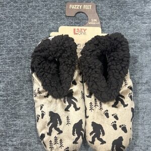 Lazy One Bigfoot Fuzzy Feet Slipper Socks Women S/M 4-7 Sherpa Gripper NWT